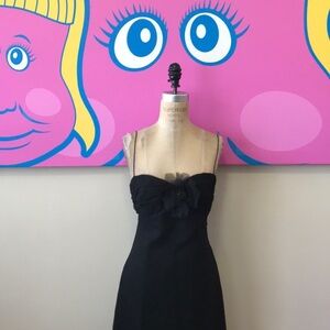 Heidi Weisel Black Silk Cocktail Dress